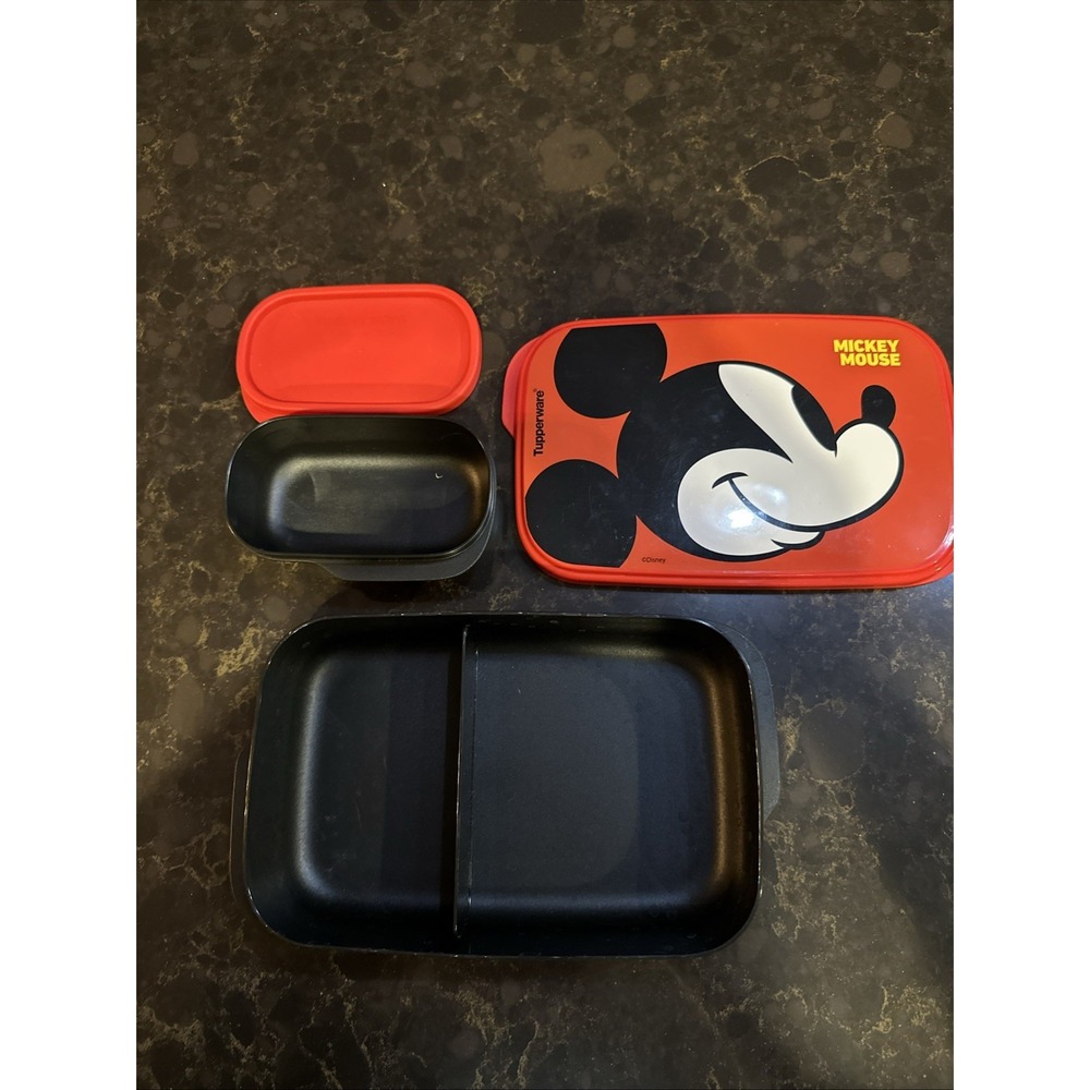 ✅ Tupperware  Disney Mickey Mouse Slim Lunch Container~Multicolor